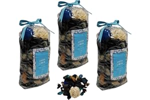 SHOP4ALLSORTS 3 Bags Of Fresh Linen Pot Pourri Cotton Scented Home Botanicals Fresh Clean Scent 250g Bag