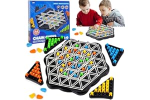 JADYON Dreieck Spiel Mit Gummi, Triangle, Triggle Gummibänder Brettspiele, Ketten Dreieck Schachspiel, Kettendreieck Schachspiel interaktives Steckspiel, Chain Triangle Chess, Geschenke für Kind