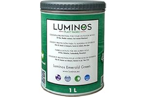 SOLRAC Luminos LUM1105 - EMERALD GREEN - Lasure Biobased pour bois extérieur à l'eau - Vert Émeraude 1L