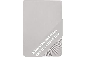 ‎BAUMANN ROBA GMBH roba Spannbettlaken Lil Planet 60 x 120 – 70 x 140 - Baby Bettlaken für Kindermatratzen - Bio Baumwolle - GOTS und Oeko-Tex Standard 100 - Grau