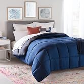 Linenspa Microfibre Duvet &ndash; 4 Seasons Duvet &ndash; Ultra Soft &ndash; Duvet for 90 cm Bed (135 x 200 cm), Navy Blue/Dark Grey