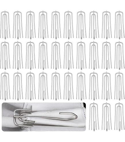 40 Pezzi Ganci per Tende in Acciaio Inox, 7cm ganci per tende in acciaio inox con 4 denti,per Finestra e Tenda per Tenda Pieghettata, Tenda per Porta Doccia
