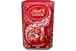 Lindt Lindor Milk Chocolate Truffles – 200g Box (Approx. 16 Balls) – Smooth Filling – Christmas, Gift, Birthday, Congratulations Treat