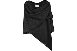 GIESSWEIN Merino Lambswool Cape - Eleganter Feinstrick Überwurf aus Lammwolle, Merinowolle Cape für Damen, XXL Umhängetuch, Poncho-Schal