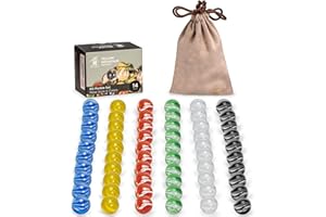 Yellow Mountain Imports 60 Canicas de Cristal Translúcidas con Pétalos para Damas Chinas, 14 milímetros