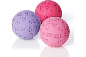Snug Palline in gomma per cani di piccola e media taglia – Palline da tennis – praticamente indistruttibili (confezione da 3 – Chic)