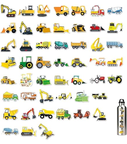 GEEHUA 500-delige stickerrol voor bouwvoertuigen, zelfklevend, 2,5 cm