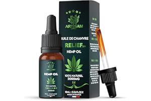 ARTISAM | Meilleur Huile de Graines de Chanvre Sativa PURE H 20% 2000mg Pressée à Froid | Chanvre bio | Formule Premium Made in France | Huile Sommeil Puissant Hemp Oil herbe puff fleurs infusion