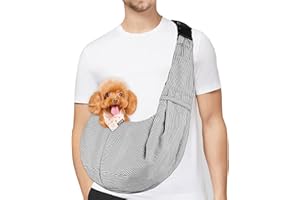 PETLOFT Dwustronne nosidełko dla psa, kota, nosidełko dla małego psa, regulowane nosidełko dla psa, bez użycia rąk, z haczykiem na obrożę, dla psa, kota, królika, do 5 kg (siatka)