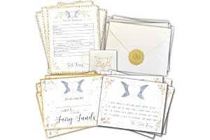 20 Moments Of Tooth Fairy Letter Kit With 5 Virtue-Themed Poems, Envelopes Seals, Receipts, Customizable Cash Alternative Certificates, & 1 Holder
