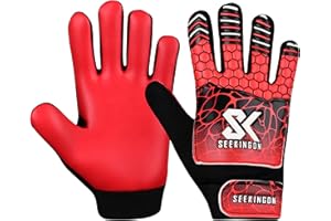Seekingon Goalkeeper Gloves Kids, Children, Football Training Gloves with Premium Grip, Weather-resistant, Breathable, Latex Goalie Gloves Sizes 4/5/6/7