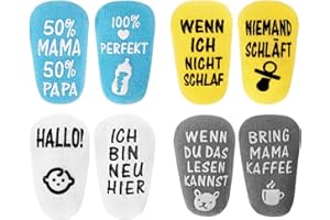 ANOTION Baby Socken 0-12 Monate, Personalisierte Geschenke Baby Baby Geschenk Junge Baby Geschenk Mädchen 2024 Neujahrsgeschenke Silvester Geschenke Baby Socken Socken Lustig Baby Geschenk