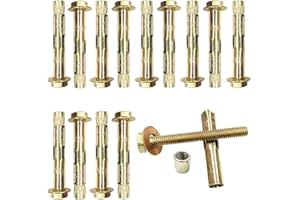 JXPXJMY 14 Pezzi Ancoraggio a Espansione in Acciaio al Carbonio ad alte Prestazioni con Viti Zincate per la Costruzione di Pavimenti Pareti e Soffitti (M6*60)