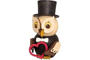 Kuhnert - Dekoration/Holzfigur - Mini Eule Bräutigam - ca. 7cm - Made in Germany