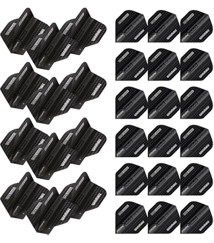 Alette Per Freccette WINMAU Michael Van Gerwen Prism Alpha - 10 Set (30 Alette) Extra Spesse 100 Micron, Nere E Verdi, Per Prestazioni Di Volo Ottimali