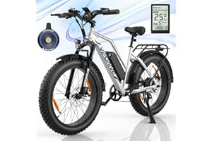 Vipdrive E Bike Herren Elektrofahrräder-Ebike mit 48V 13Ah Batterie, Fatbike 24 * 4.0 Zoll, 5 PAS-Modus, 7-Gang Getriebe mit LCD-Display, 3 Fahrmodi, 250W Motor & 25 km/h, Reichweite bis zu 100km