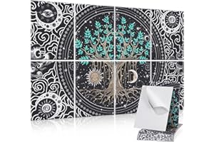 Yrendenge 8 pannelli acustici, autoadesivi, pannelli acustici, insonorizzanti, da parete, 30 x 40 x 0,9 cm, ad alta densità, assorbitori acustici, da parete per studio, decorazione da parete (albero