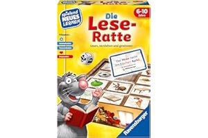Ravensburger 24956 - Die Lese-Ratte - Spielen und Lernen für Kinder, Lernspiel für Kinder ab 6-10 Jahren, Spielend Neues Lernen für 1-4 Spieler - Geburtstagsgeschenke