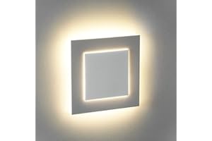 ‎LAMBADO lambado® LED Treppenbeleuchtung mit Bewegungsmelder in weiss - Stufenbeleuchtung 230V 1,5W mit 3D Lichteffekt für Ambiente & Sicherheit im Dunkeln