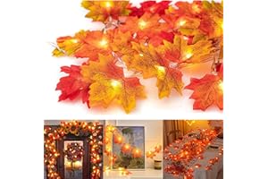 ELEUTH Foglie di Acero Luci Addobbi Autunnali Lucine,4.5M 30LEDs Autunno Foglia d'acero Ghirlanda Luci Halloween Decorazioni Casa,3AA Batteria Alimentato Ghirlande,Natalizie Decorazioni Autunnali