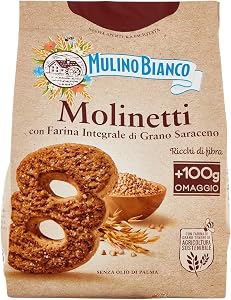 Mulino Bianco Biscotti Frollini Molinetti con Farina Integrale di Grano Saraceno 800 g
