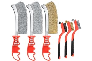 GÉNÉRIQUE 6 Pièces Brosses Métalliques, Brosse en Acier Inoxydable, Brosse Metallique Carbone, Wire Brush Nylon Nettoyage, Brosse en Fil Acier Laitonné pour Nettoyer Soudure Scories Rouille Saleté