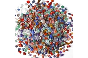 Sahoottie 250g Chakra Trommelsteine Klein 7-9 mm Kleine Chakra Kristall Chips 7 Farben Deko Edelsteine Bunte Natursteine Kleine Edelsteine für Heilung Reiki Dekosteine für Vasen