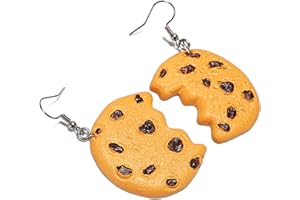 ASVP SHOP Handgemachte Keks-Ohrringe - Realistisches Design, Perfekt für Halloween, Krümelmonster-Kostüme, Karneval Fasching und Keks-Liebhaber