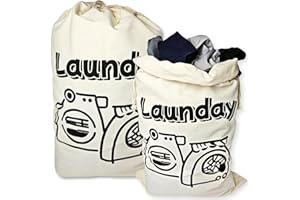 HANCHENG Worek na pranie, zestaw 2 szt. – 50 x 70 cm, duży kosz na pranie, składany worek materiałowy ze sznurkiem, worek na pranie do sypialni i podróży