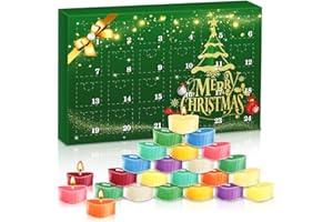 GEEKEO Calendario de Adviento Velas 2025 Mujer, Juego de Regalos de Velas Perfumadas 2025 Candle Perfumadas de Navidad 24 Velas de Té (Verde)