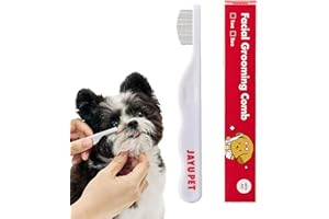 JAYU PET Facial Grooming Comb - Dog Eye Combs, Stress-free Tear Stain Remover for Dogs & Cats, Pet Facial Brush, Cat Grooming Kit, Stainless Steel Deshedding Comb