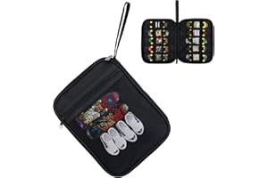 HUHYNN 10 Fingerboard Carrying Case Compatible with Tech Deck, Storage Case Compatible with Teck Deck Finger Skateboards, Fingerboard Carry Case Holds 10 Mini Finger Skateboards(Bag Only) (Black)