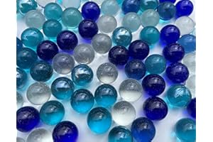 FAIRY TAIL & GLITZER FEE FAIRY TAIL GLITZER FEE Canicas de cristal azules con ojos de gato de 16 mm, piedras de cristal, para rellenos de jarrones, decorativas