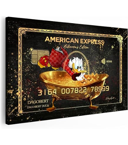 Magic Canvas Art - Quadro Pop Art Donald Duck Dollar, 1 pezzo, stampa artistica moderna da parete, decorazione da parete – B8303, dimensioni: 40 x 30 cm, multicolore