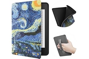 ERUNTO Etui na Kindle Paperwhite 6,8" (11. generacja w 2021 r.), etui z TPU z fakturą tkaniny i paskiem na plecach, etui magnetyczne z funkcją inteligentnego budzenia/uśpienia(Starry Sky)