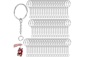 Kezidhp 80 Pezzi Anelli Portachiavi in Acciaio Inox 25mm, Anellini per Chiavi con Gancio - Kit per Fai da Te, Crafts, Bricolage, Accessori Portachiavi