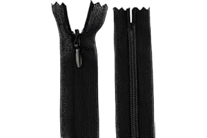 Aerzetix - C61724 - Set di 10 Cerniere Invisibili 50cm Non separabili - Cerniera Lampo - Colore Nero - pelletteria Jeans Pantaloni Vestito Gonna Abbigliamento Cucito