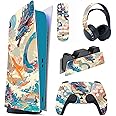 playvital Dragon's Elysium Pattern Full Set Skin Decal for PS5 Console Digital Edition, Sticker Vinyl Decal Cover for PS5 Controller & Charging Station & Headset & Media Remote