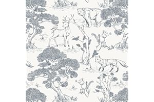 Fiula Papel Pintado Autoadhesivo Azul Gris Animal Lámina Adhesiva Muebles Árbol Pared Papel Pintado 41 X 300Cm Papel Pintado Para Muebles Textura Blanco Impermeable Whonzimmer Dormitorio Bosque Won