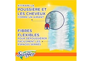 Swiffer Attrape Et Retient La Poussière, Duster Plumeau 23 Recharges Sèches Et 3 Recharges Humides, Attrape Et Retient 3 Fois Plus De Cheveux Et Poussière Qu’Un Plumeau Ordinaire
