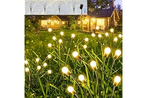 BAKTH 32 LED Luces Solares Led Exterior Jardin, Impermeables IP65 Luces Solares Luciérnaga con Control Remoto, 8 Modos Romántico Luces Solares Exterior para Decoración Nocturna, Jardín, Patio