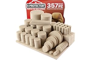 Almohadillas de Fieltro para Muebles X-Protector 357 Piezas, Beige - Fieltro Adhesivo, Fieltros para Sillas - Mejores Protectores de Suelo de Madera - Protectores de Suelo para Muebles