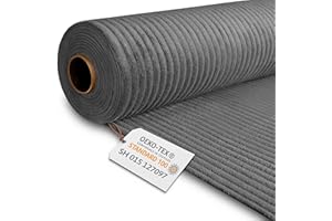 DreamRoots Cord Stoff Meterware Gewicht 380 g/m2 - Polsterstoff Cord Meterware 140 cm breit - Möbelstoff - Breitcord Frost Gray