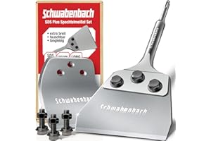 SCHWABENBACH Verbesserter Spachtelmeißel SDS-Plus 125x250 mm - 2 mm Stärke - Inklusive Ersatzklinge & Schrauben - Premium Bodenschaber für effizientes Entfernen von Teppich, PVC, Farbe & Fliesenkleber
