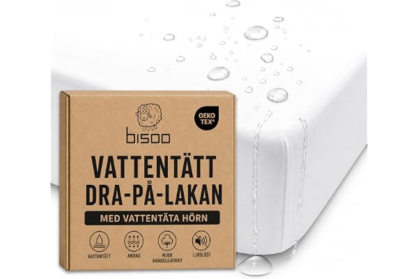 Bisoo Magic Sheet 80x160 Vit Vattentät Dra-på-lakan för Juniorsäng Barnsäng