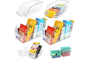 Myiosus Set di 14 Organizer per Frigorifero, Contenitori Frigorifero Salvaspazio Contenitore, Impilabile Cassetti Frigorifero per Cucina Dispensa, Armadietti, Ripiani, Bagno