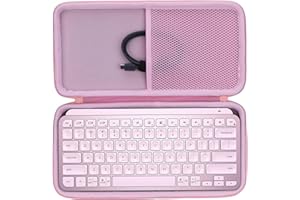 Lebakort Dur Étui Housse Cas Compatible avec Logitech MX Keys Mini Compact Minimaliste Clavier Bluetooth sans Fil Illuminé (Rose)