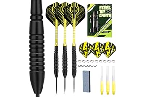 WayArrival 22 g Steel Tip Darts Set - 3 Pieces Precision Iron Tip Darts with Complete Accessories | Includes Hard Case, Replacement Flights, Tips & O-Rings