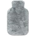 Bakecat Hot Water Bottle Cover Only, Very Soft Fluffy Cover - 2L (Cover Only), Grey