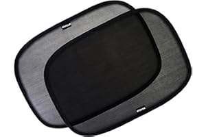 Enovoe Baby Car Window Shades - Pack of 2 Sun Shades, 53x35 cm - Mesh Fabric Window Cover - Glare and Sun Ray Protection